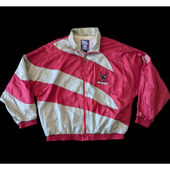 Vintage Pro Player Alabama Crimson Tide Windbreaker Jacket XL NCAA Football 90s - Picture 1 of 10